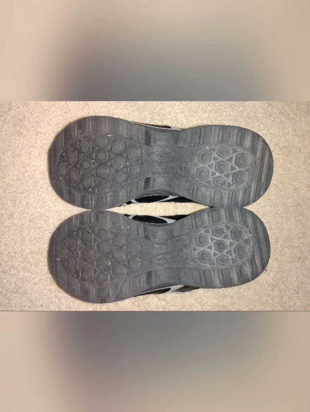 Boys Black and Silver Athletic Sneakers - Velcro Strap Size 1